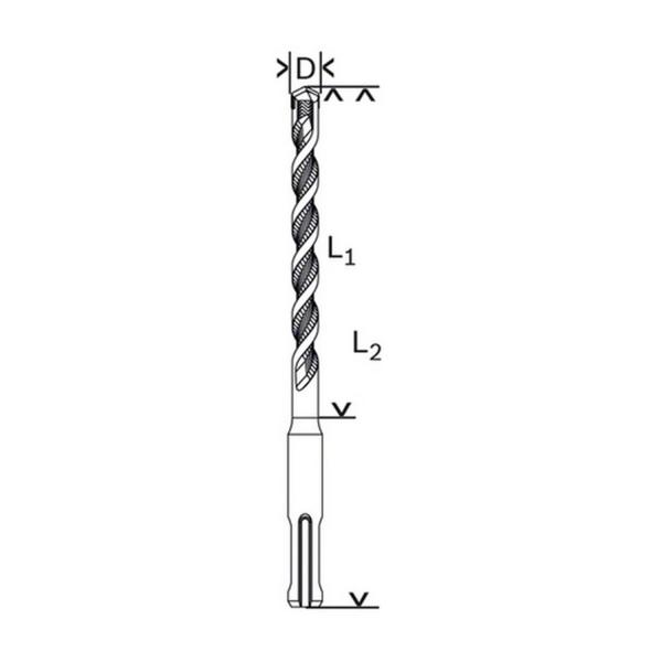 Свредло за бетон с SDS-Plus Bosch с SDS-Plus-1, 2608680271 - ф 8 mm, 150/210 mm