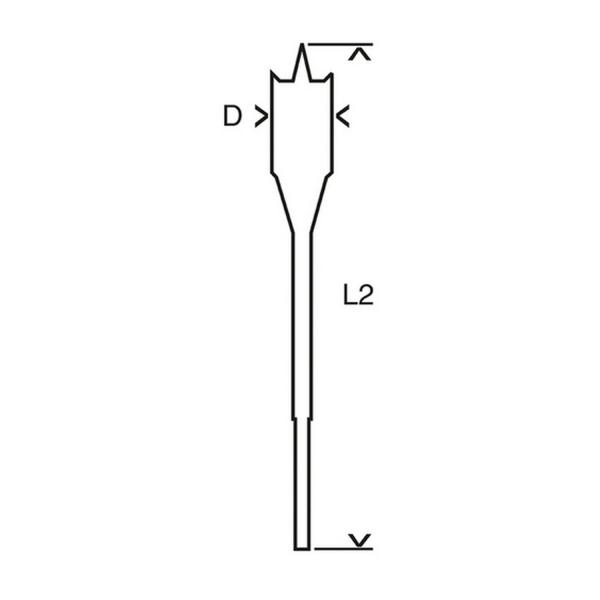 Свредло за дърво плоско с 6-стенна опашка Bosch Self Cut Speed, 2608900320 - ф 22 mm, 152 mm