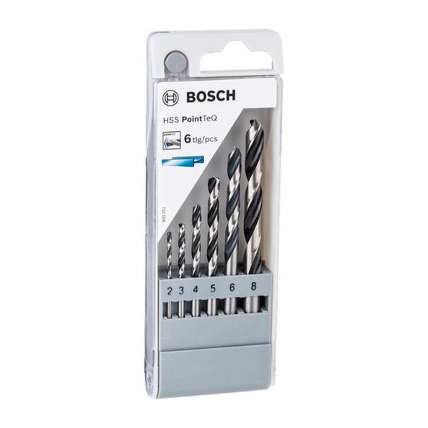 Комплект свредла за метал HSS с цилиндрична опашка Bosch PointTeQ, 2608577346 - 6 бр., ф 2-8 mm