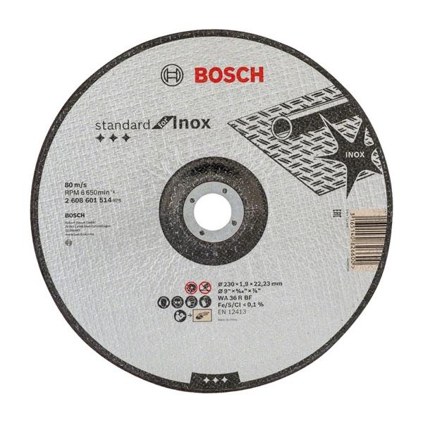 Карбофлексов диск за рязане на неръждаема стомана Bosch Standard for Inox, 2608601514 - ф 230 mm, 22.23 mm, 1.9 mm