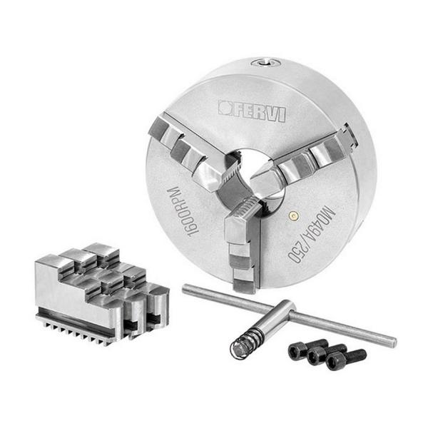 Универсал за струг Fervi M049A/250 – 250 мм, 3 челюсти, стомана