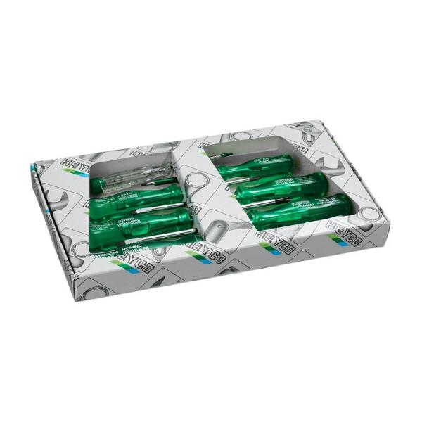 Комплект отвертка Heyco 1454, 01454000080 - SB/PZ, 7 бр.