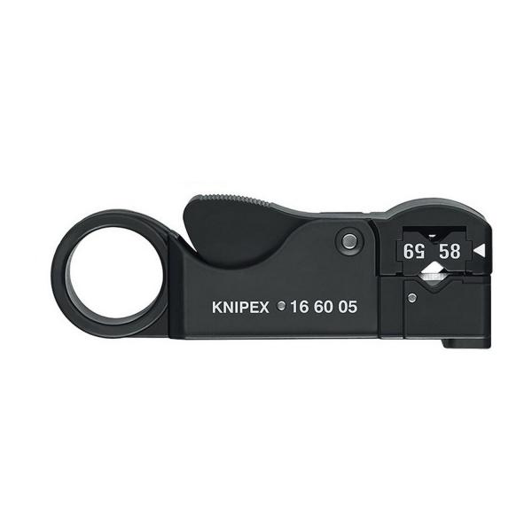 Електротехнически инструмент за зачистване на кабели Knipex RG 58, RG 59 и RG 62, 16 60 05 SB - 105 mm