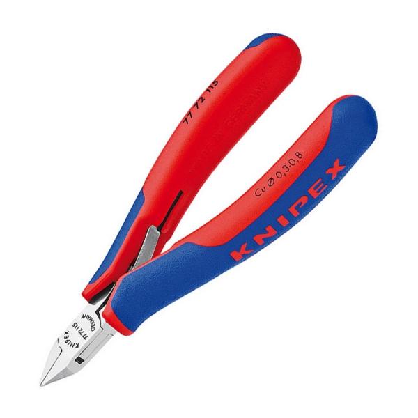 Странични клещи резачки за електроника с отваряща пружина Knipex 77 72 115 - 0.3-0.8 mm, 115 mm