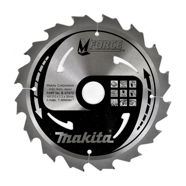 Циркулярен диск за рязане на дърво напречно надлъжно с HM пластини Makita Mforce, B-31974 - ф 190 mm, 30 mm, 1.2 mm, 12 z