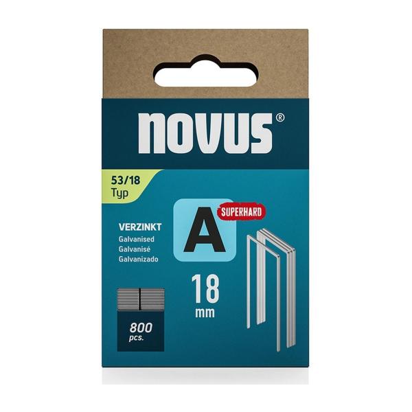 Скоби за такери Novus Superhard, 042-0782 - Type A53, 11.3x0.75x18 mm, 800 бр.