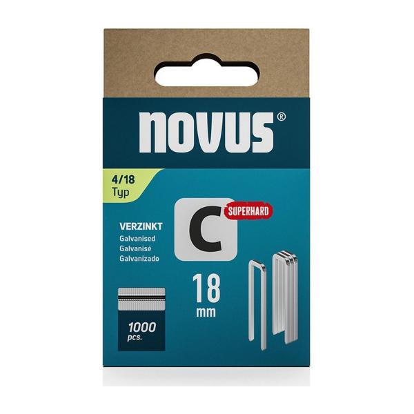 Скоби за такери Novus 042-0802, C4 – 6.1×1.1×18 мм, 1000 бр.
