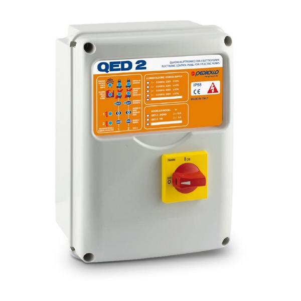 Табло за управление на помпи две дренажни Pedrollo QED2-TRI, 533QPED002T - 3700 W, 5 hp, 400 V, 2-8 A