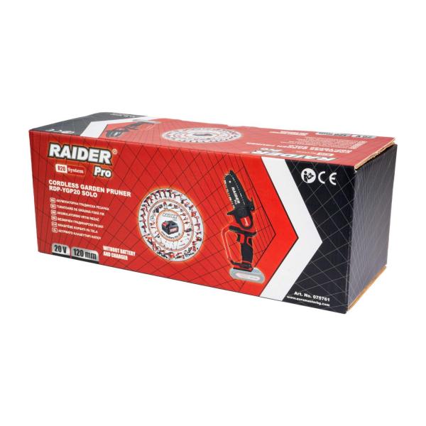 Акумулаторен верижен трион Raider Pro RDP-YGP20 – 20 V, 120 mm, Solo