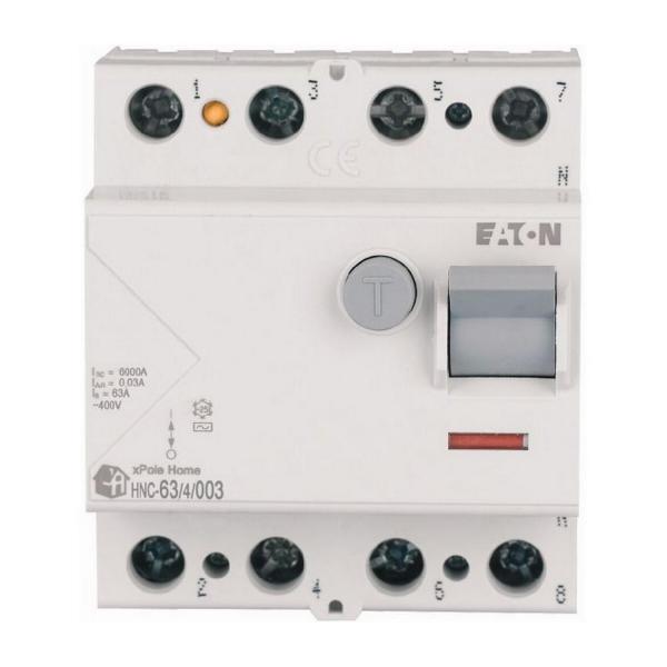 Дефектнотокова защита Eaton HNC-63/4/003 – 63 A, 4P, 30 mA, тип AC