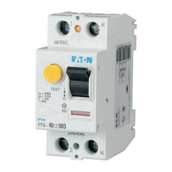 Дефектнотокова защита Eaton PF6-40/2/003 – 40 A, 2P, 30 mA, тип AC