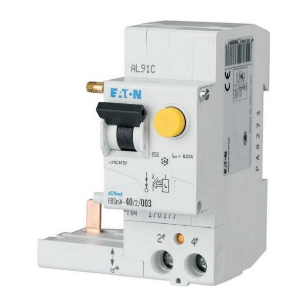 Дефектнотоков модул Eaton FBSmV-40/2/003-A за FAZ – 40 A, 2P, 30 mA, тип A