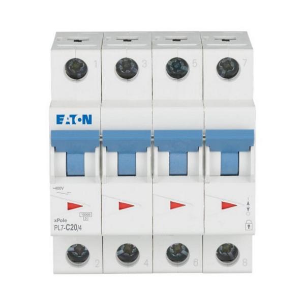 Автоматичен прекъсвач EATON PL7-C20/4, 165179 - 20 A, 4P