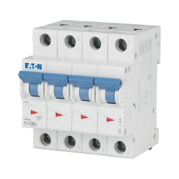 Автоматичен прекъсвач EATON PL7-C20/4, 165179 - 20 A, 4P