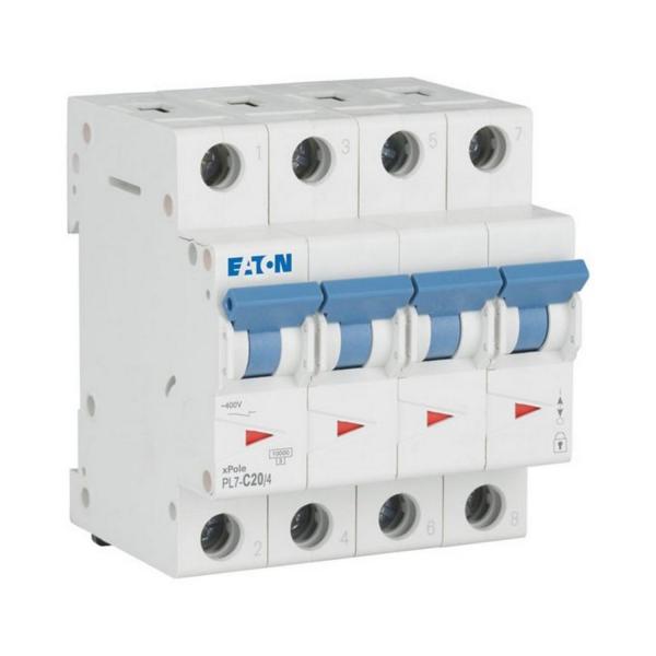 Автоматичен прекъсвач EATON PL7-C20/4, 165179 - 20 A, 4P