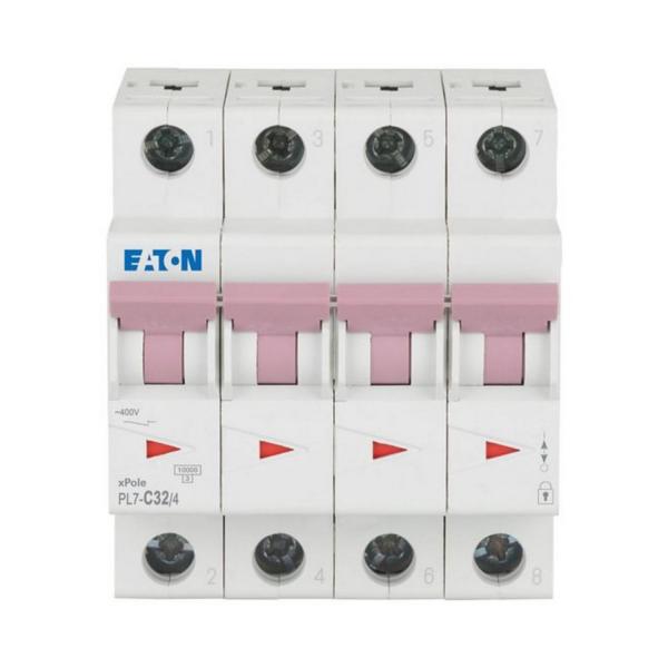 Автоматичен прекъсвач EATON PL7-C32/4, 165183 - 32 A, 4P