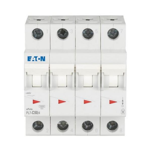 Автоматичен прекъсвач EATON PL7-C50/4, 165187 - 50 A, 4P