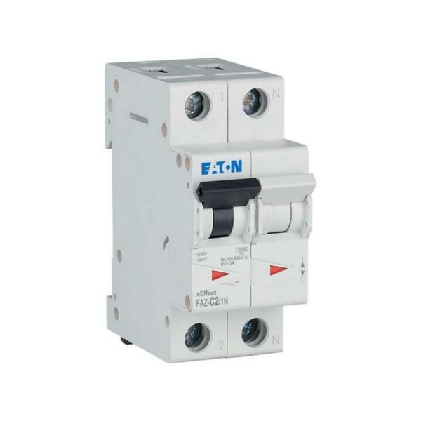 Автоматичен прекъсвач EATON FAZ-C2/1N, 278662 - 2 A, 1P+N