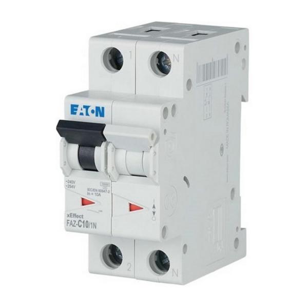Автоматичен прекъсвач EATON FAZ-C10/1N, 10 A, 1P+N