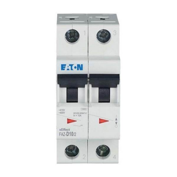 Автоматичен прекъсвач Eaton FAZ-D10/2 – 10 A, 2P, характеристика D