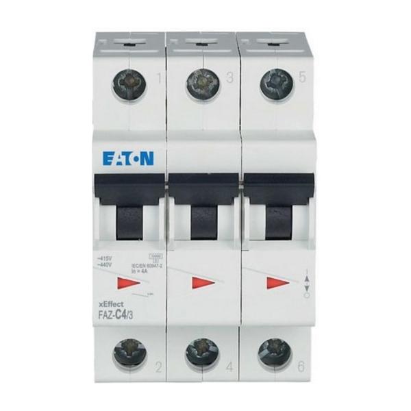 Автоматичен прекъсвач Eaton FAZ-C4/3 – 4 A, 3P, характеристика C