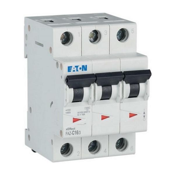 Автоматичен прекъсвач Eaton FAZ-C16/3 – 16 A, 3P, характеристика C