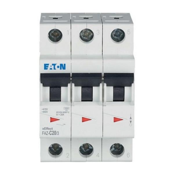 Автоматичен прекъсвач Eaton FAZ-C20/3 – 20 A, 3P, характеристика C