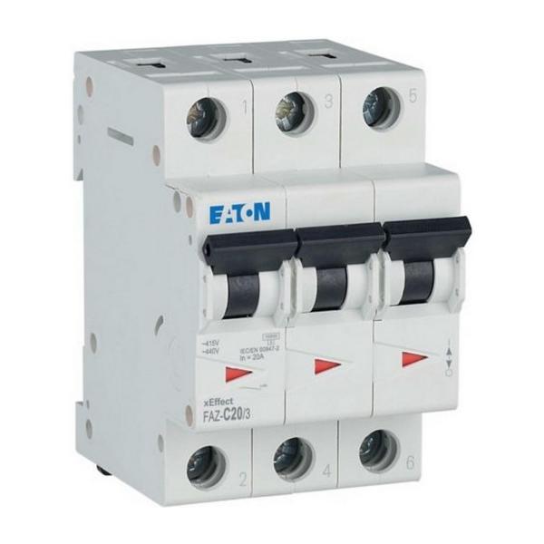 Автоматичен прекъсвач Eaton FAZ-C20/3 – 20 A, 3P, характеристика C
