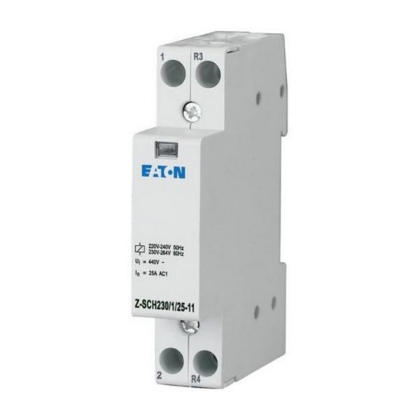 Инсталационен контактор EATON Z-SCH230/1/25-11, 193886 - 230VAC/50Hz, 1N/O+1N/C, 25A