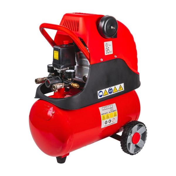 Монофазен въздушен компресор Raider Pro RDP-AC15 – 1500 W, 110 л/мин, 24 л