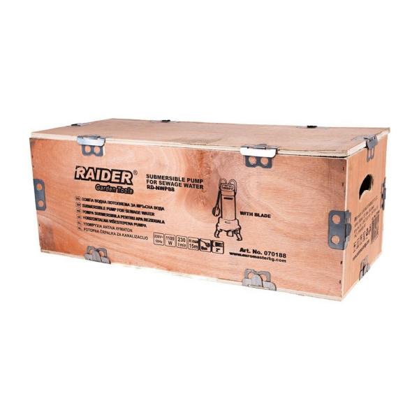 Потопяема водна помпа за мръсна вода Raider Garden Tools INOX RD-NWP88 – 1100 W, 15 м, 13 800 л/ч
