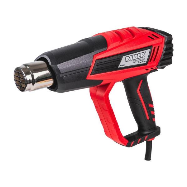 Пистолет за горещ въздух с 5 аксесоара и куфар Raider Power Tools RD-HG26, 074314 - 2000 W, 350/600 °С, 300/500 l/min