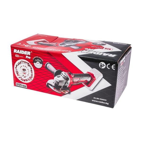 Акумулаторен ъглошлайф Raider Pro RDP-SPAG20 – 125 мм, 20 V