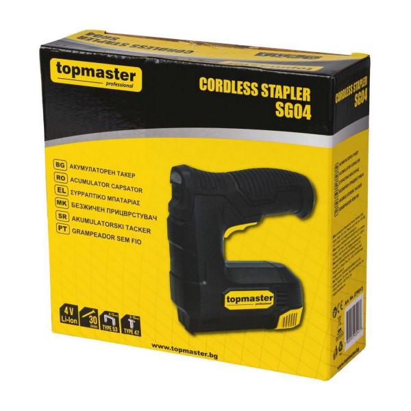 Акумулаторен комбиниран такер TopMaster SG04, 279913 - 4 V, 6-10/4-12 mm