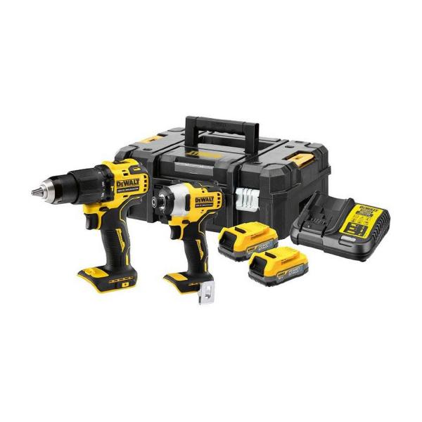 Комплект акумулаторни ударни винтоверти DeWALT DCK2062E2T – 18V, 65/190 Nm, 2x1.7 Ah