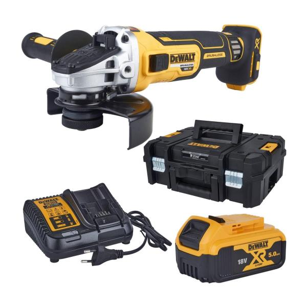 Акумулаторен ъглошлайф DeWALT DCG405P1 – 18 V, 125 мм, 9000 об/мин с батерия 5 Ah
