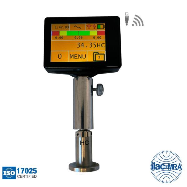 Твърдомер дурометър по Шор Microtech Shore Durometer C, Wireless+USB, 21100102, 0-100 HC, 0.01 mm, 1.4 mm, 35° пресечен конус D=0.79 mm