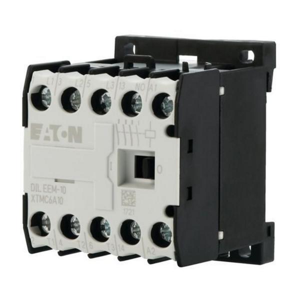 Контактор EATON DILEEM-10-G(24VDC), 051643 - 24 V DC, 3 полюса, 380 V 400 V, 3 kW, 1 N/O, Винтови клеми, DC работа