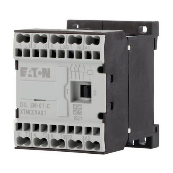 Контактор EATON DILEM-01-G-C(24VDC), 230167 - 24 V DC, 3 полюса, 380 V 400 V, 4 kW, 1 NC, Пружинни клеми, DC работа