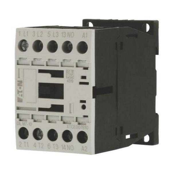 Контактор EATON DILM7-10(230V50HZ,240V60HZ), 276550 - 3 полюса, 380 V 400 V, 3 kW, 1 N/O, 230 V 50 Hz, 240 V 60 Hz, AC работа, Винтови клеми