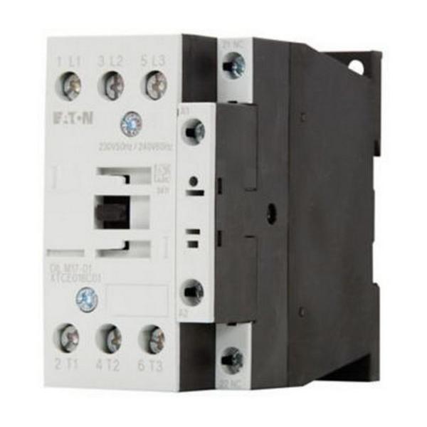 Контактор EATON DILM17-01(230V50HZ,240V60HZ), 277036 - 3 полюса, 380 V 400 V 7,5 kW, 1 NC, 230 V 50 Hz, 240 V 60 Hz, AC работа, Винтови клеми