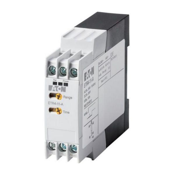 Реле за време със забавено включване EATON ETR4-11-A, 031882 - 1W, 0.05s-100h, 24-240V50/60Hz, 24-240VDC