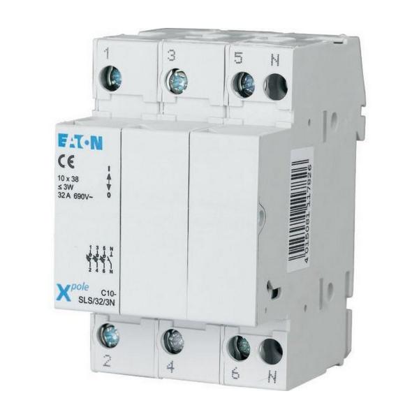 Разединител със стопяем предпазител EATON C10-SLS/32/3N 10x38, 112224 - 4 P, 32 A, 690 V