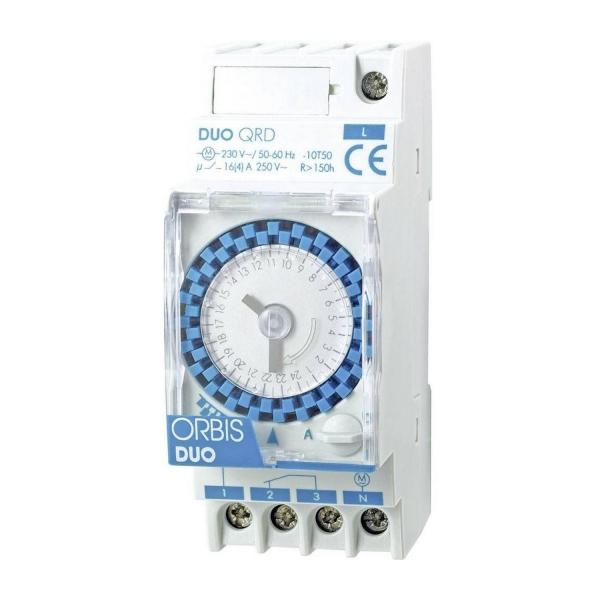 Таймер оборудван с батерия за поддържане на работата ORBIS DUO QRD, OB292032 - 24h, 16A, 220V