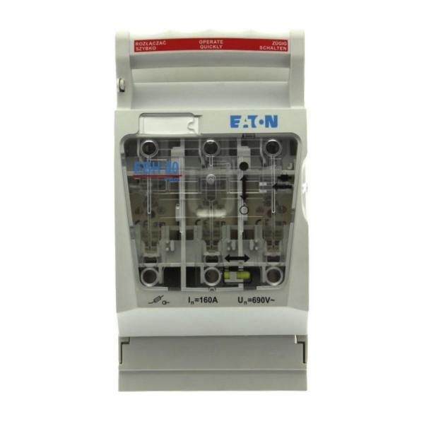 Разединител за свързване на кръгли проводници EATON EBH00O3TS5, BT- 160 A, AC 690 V, NH00, AC23B, 3P, IEC