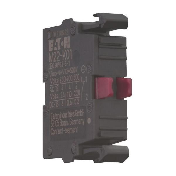 Контактен елемент EATON M22-K01, 216378 - 1 NC, 24 V, 3 A, 220 V, 230 V, 240 V, 6 A