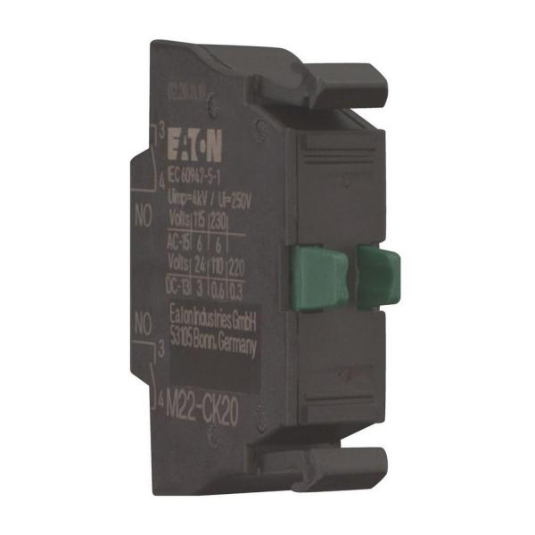 Контактен елемент EATON M22-CK20, 107898 - 2 N/O, 24 V, 3 A, 220 V, 230 V, 240 V, 4 A
