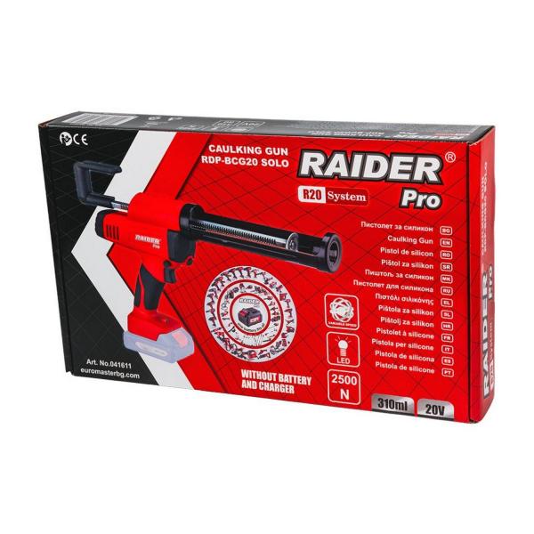 Акумулаторен пистолет за силикон Raider Pro RDP-BCG20 – 310 мл, 2500 N