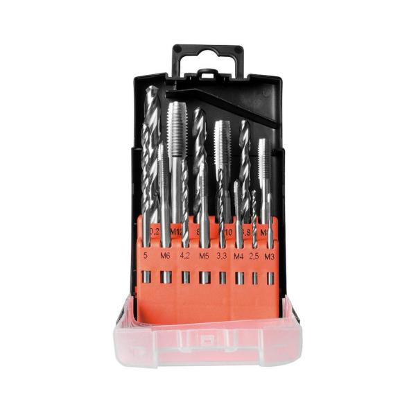 Комплект метчици с метрична резба Projahn 91030 - M3-M12 mm, HSS, 14 бр.
