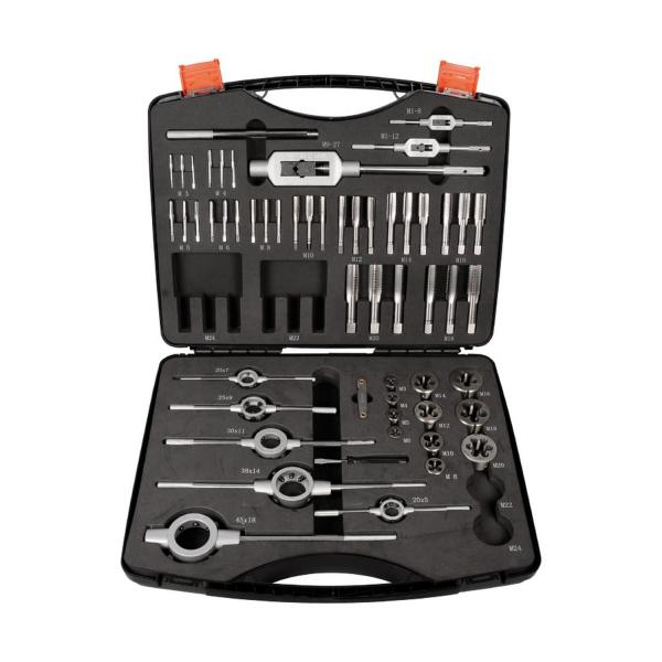 Комплект метчици и плашки с метрична резба Projahn 91006 - M3-M20 mm, HSS, 55 бр.